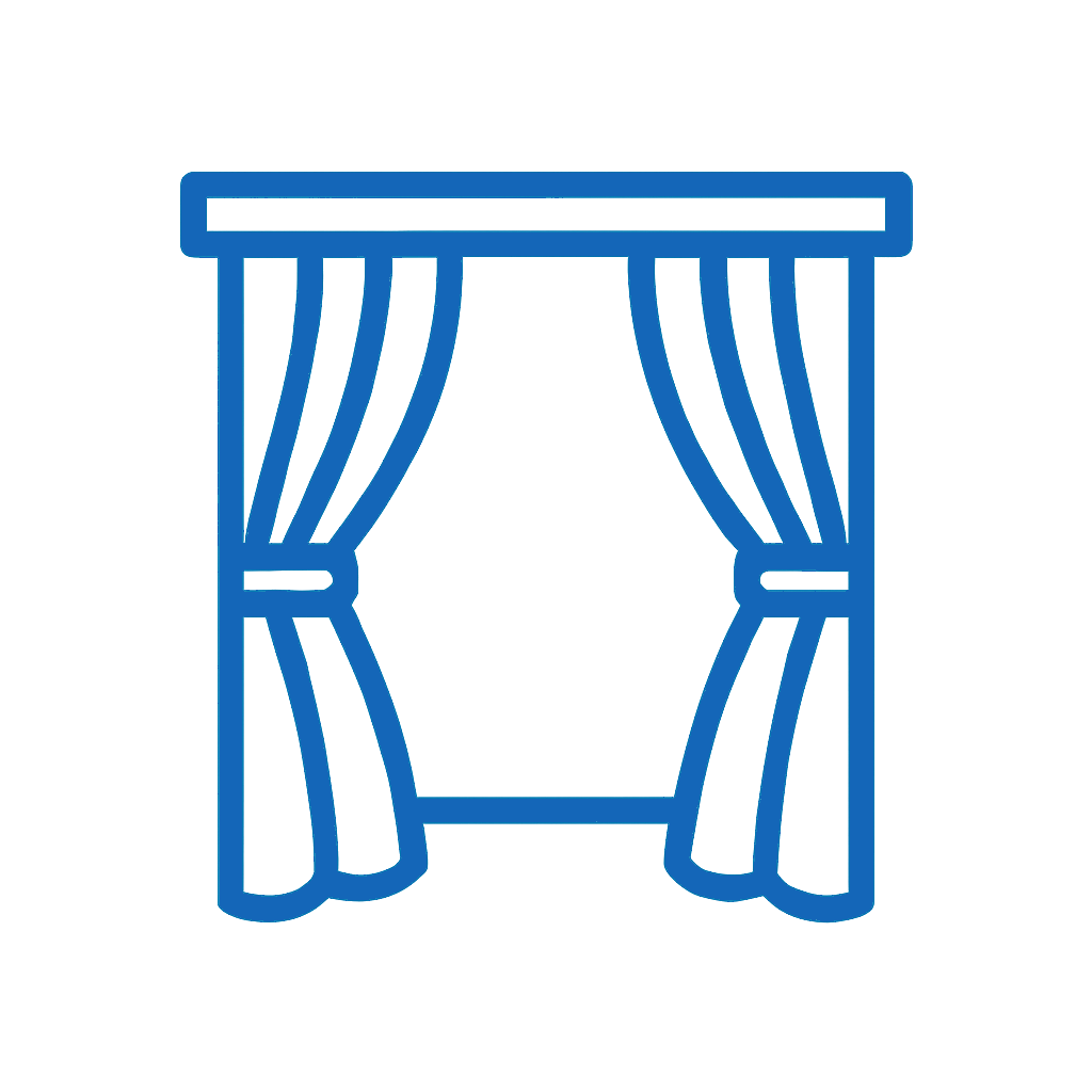 Wir hängen Ihre Vorhänge ab, bringen sie zurück und hängen sie für Sie wieder auf!